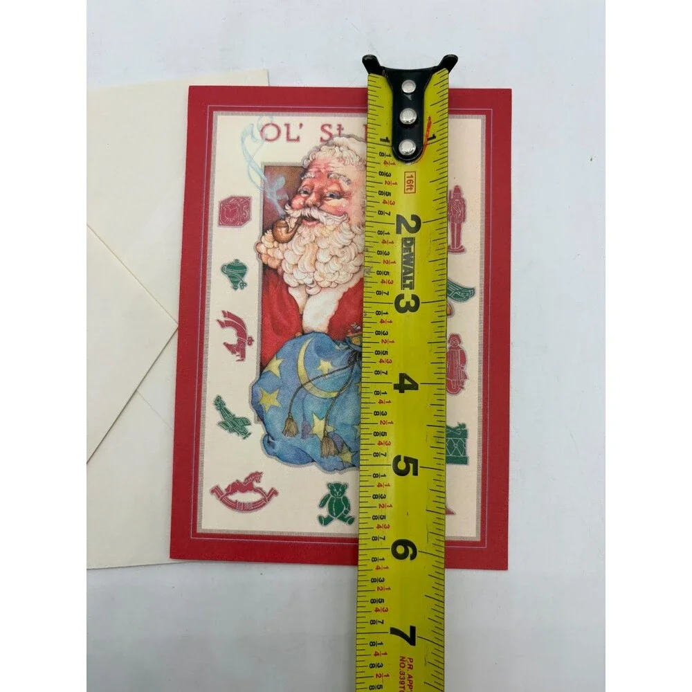 Vintage Hallmark Christmas Card Ol' St. Nick Santa Claus with Toy Sack Unused